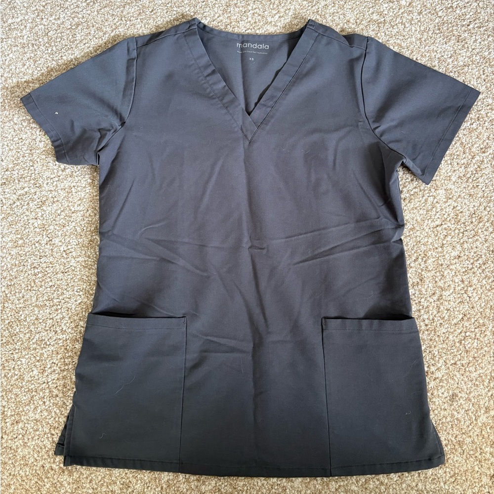 Mandala Gray Scrub Top